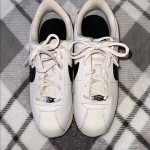 Nike White Sneakers with Black Cortez